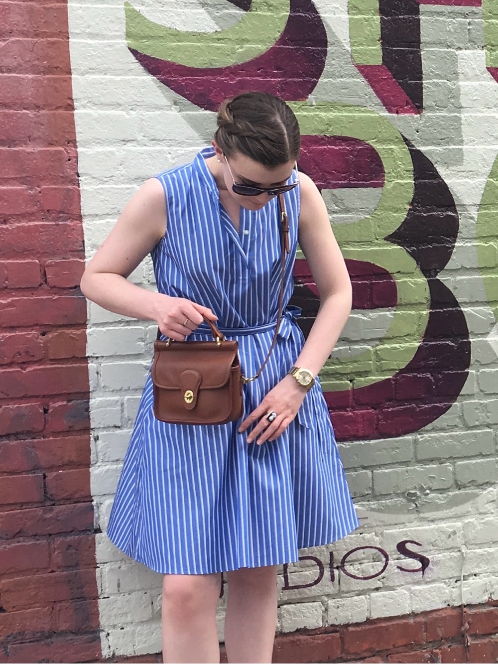Vintage Coach Bag Winnie Mini Willis Style #9023 Brown Leather Crossbody 1990s - Picture 2 of 14